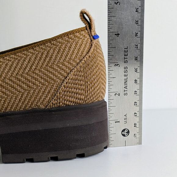 Rothy's Lug Loafer 11.5 Teak Herringbone Washable Recycled Platform - Picture 12 of 15